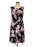 Connected Apparel 100% Polyester Print Black Casual Dress Size 12 - photo 1