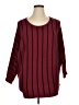 Philosophy Republic Clothing Stripes Burgundy Pullover Sweater Size 1X - photo 1