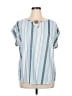 Cure Stripes Blue Short Sleeve Blouse Size 2X - photo 1