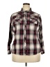 Cato 100% Cotton Plaid Gray Long Sleeve Button-Down Shirt Size 18-20w - photo 1