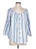 Unbranded 100% Cotton Blue 3/4 Sleeve Blouse Size L - photo 1