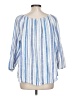 Unbranded 100% Cotton Blue 3/4 Sleeve Blouse Size L - photo 2