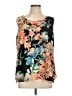 Chico's 100% Polyester Floral Black Sleeveless Blouse Size Lg (2) - photo 1