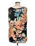 Chico's 100% Polyester Floral Black Sleeveless Blouse Size Lg (2) - photo 2