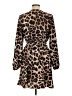 Shein 100% Polyester Animal Print Brown Casual Dress Size 8 - 10 - photo 2