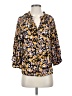 Adrienne Vittadini 100% Polyester Floral Yellow 3/4 Sleeve Blouse Size S - photo 1