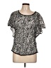 Beige by ECI 100% Nylon Silver Short Sleeve Blouse Size L - photo 1