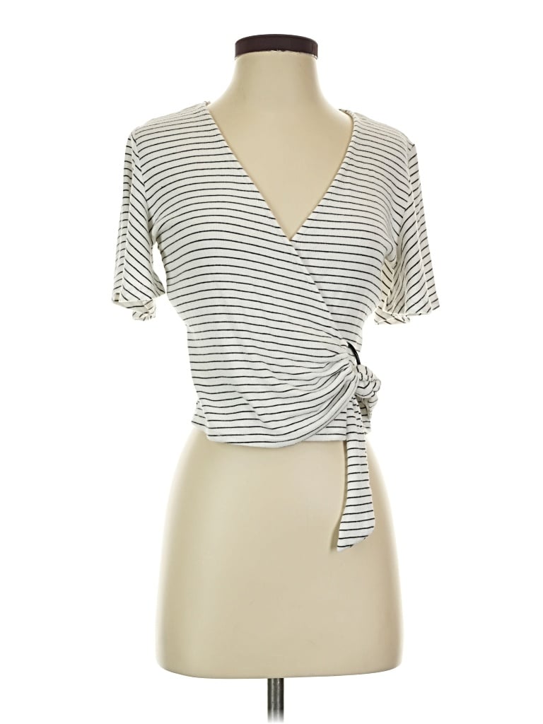 Pre-owned Sadie & Sage Short Sleeve Top Gray V Neck Tops