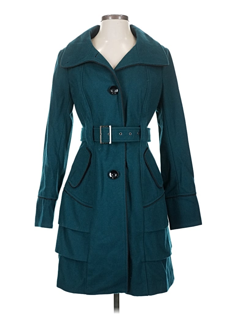 Pre-owned Steve Madden Wool Coat In Blue