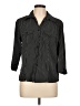 Joanna Stripes Black 3/4 Sleeve Button-Down Shirt Size L (estimated) - photo 1