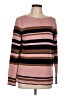 Ann Taylor LOFT Stripes Pink Pullover Sweater Size L - photo 1