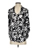 Peter Nygard Print Silver Long Sleeve Blouse Size S (estimated) - photo 1