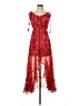 Amiani 100% Polyester Paisley Red Cocktail Dress Size S - photo 1