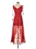 Amiani 100% Polyester Paisley Red Cocktail Dress Size S - photo 2