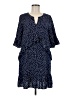 EXLURA Polka Dots Blue Casual Dress Size M - photo 1