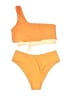Assorted Brands Solid Orange Two Piece Swimsuit Size L - photo 1