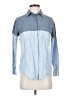 ASOS Color Block Blue Long Sleeve Button-Down Shirt Size 2 - photo 1