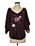 White House Black Market 100% Polyester Burgundy 3/4 Sleeve Blouse Size S - photo 1