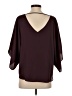 White House Black Market 100% Polyester Burgundy 3/4 Sleeve Blouse Size S - photo 2