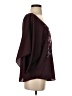White House Black Market 100% Polyester Burgundy 3/4 Sleeve Blouse Size S - photo 4