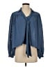 Line & Dot Blue Long Sleeve Blouse Size XS - photo 1