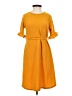 Boohoo Solid Yellow Casual Dress Size 4 - photo 1