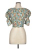 Shein Teal Short Sleeve Blouse Size 6 - photo 1