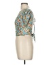 Shein Teal Short Sleeve Blouse Size 6 - photo 5