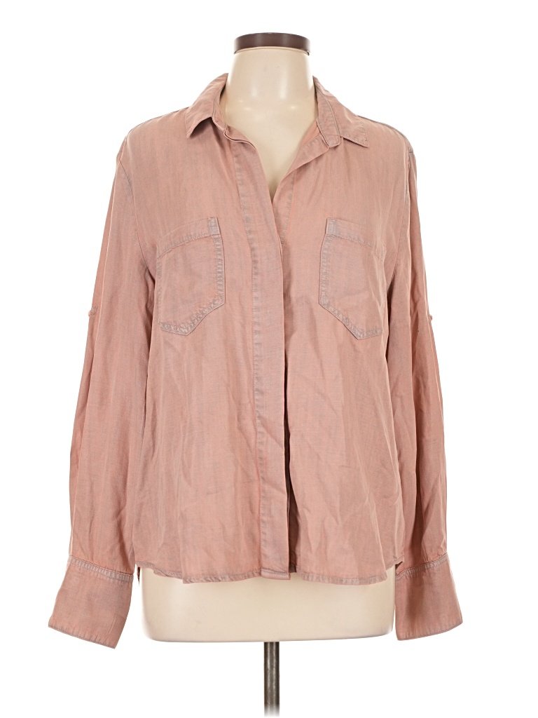 Pre-owned Bella Dahl Long Sleeve Button Down Shirt In Brown