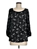 Pale Sky Print Black Long Sleeve Blouse Size M - photo 1