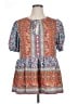Unbranded 100% Polyester Paisley Orange Short Sleeve Blouse Size XL (estimated) - photo 1