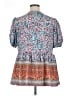 Unbranded 100% Polyester Paisley Orange Short Sleeve Blouse Size XL (estimated) - photo 2