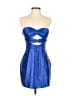 Unbranded 100% Polyester Metallic Blue Cocktail Dress Size 4 - photo 1