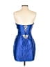 Unbranded 100% Polyester Metallic Blue Cocktail Dress Size 4 - photo 2