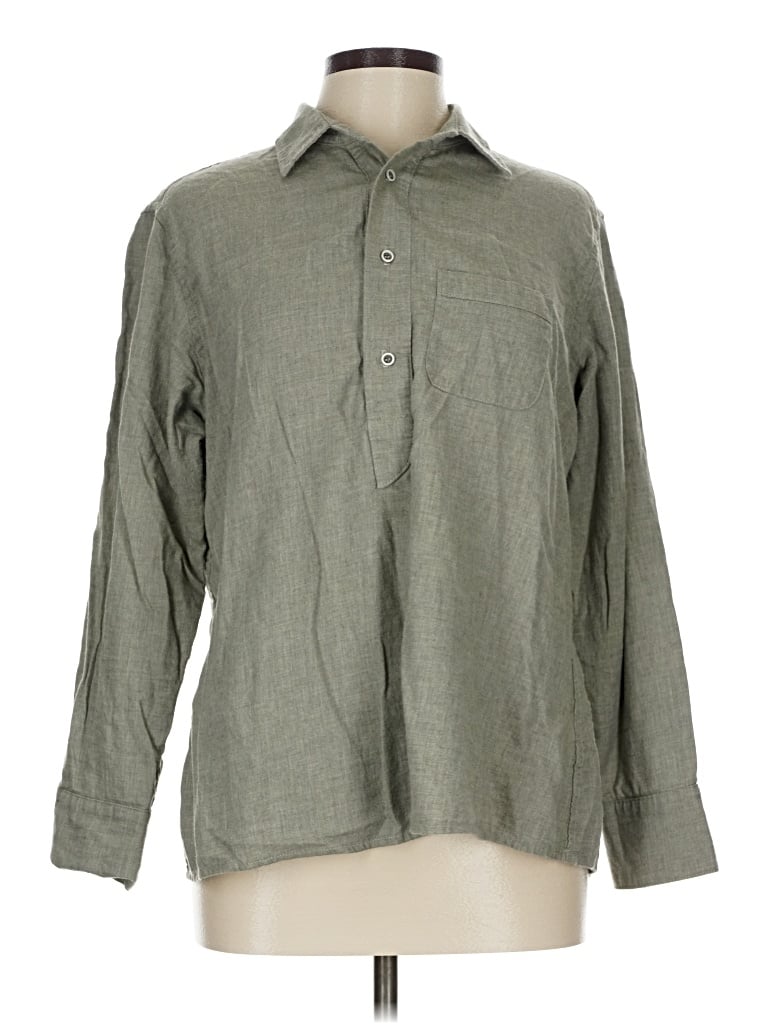 Pre-owned Assorted Brands Long Sleeve Button Down Shirt In Gray
