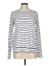 Pink Clover Stripes White Long Sleeve Top Size L - photo 1