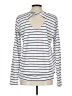 Pink Clover Stripes White Long Sleeve Top Size L - photo 2