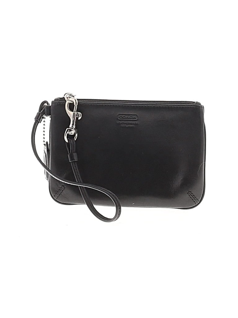 Pre-owned Coach Factory Leather Wristlet In Black