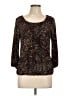 AK Anne Klein Floral Brown 3/4 Sleeve Top Size L (petite) - photo 1