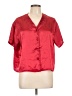 Allyson Whitmore 100% Polyester Red Short Sleeve Blouse Size L - photo 1