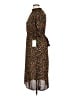 Max + Ash 100% Polyester Print Brown Casual Dress Size XL - photo 5