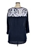 Chico's 100% Linen Blue 3/4 Sleeve Blouse Size XL (3) - photo 2