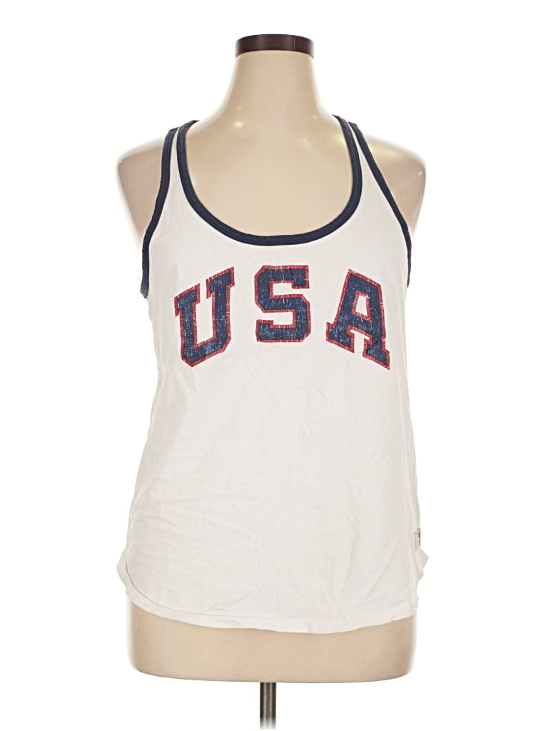 Pre-owned Nfl Tank Top Ivory Halter Neckline Tops In White