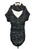 Very J Tweed Black Short Sleeve Turtleneck Size S - photo 2