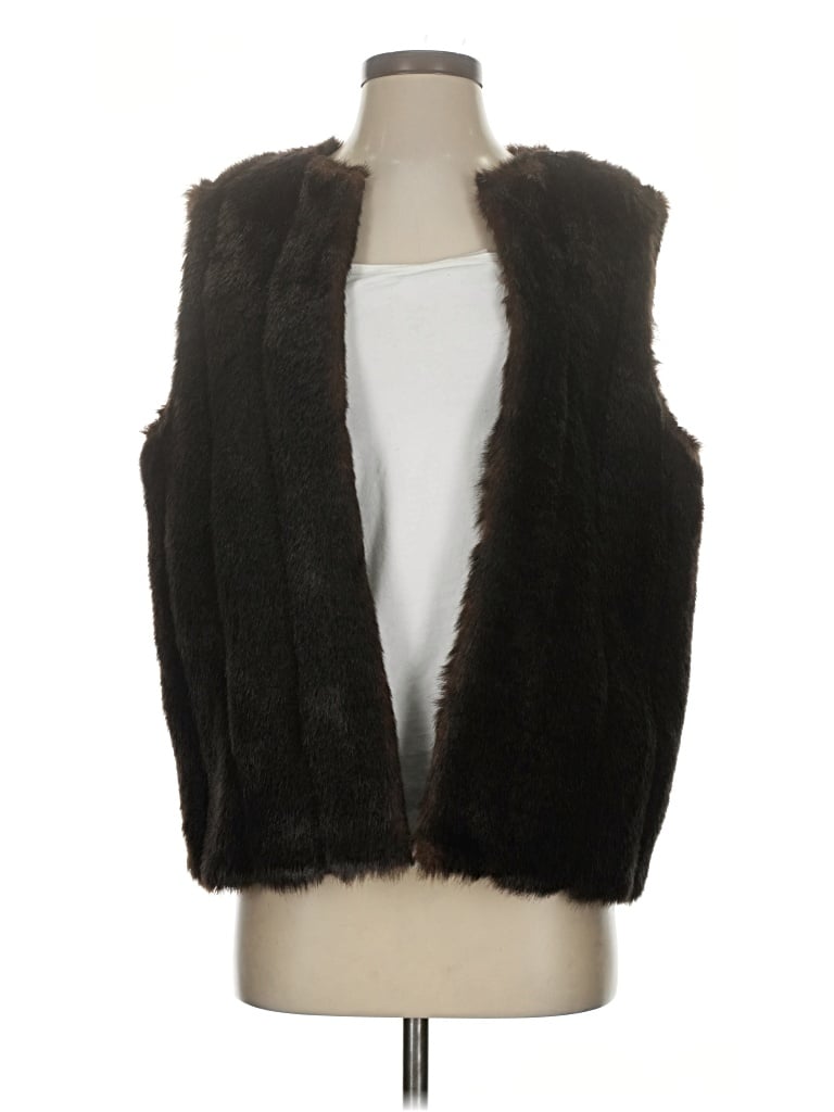 Pre-owned Dennis By Dennis Basso Faux Fur Vest In Brown