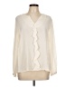 Repeat Cashmere 100% Silk Ivory Long Sleeve Silk Top Size L - photo 1