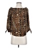 Express 100% Polyester Animal Print Brown 3/4 Sleeve Blouse Size S - photo 1