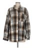 Shein 100% Polyester Plaid Gray Long Sleeve Blouse Size 8 - 10 - photo 1