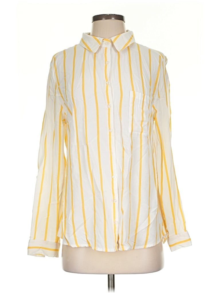 Pre-owned Love Tree Long Sleeve Button Down Shirt In Yellow