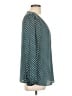 Xhilaration 100% Polyester Polka Dots Teal 3/4 Sleeve Blouse Size L - photo 4